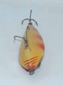 Heddon #901 Swimming Minnow - yellow, red spots (1910-c.1915) -1dd